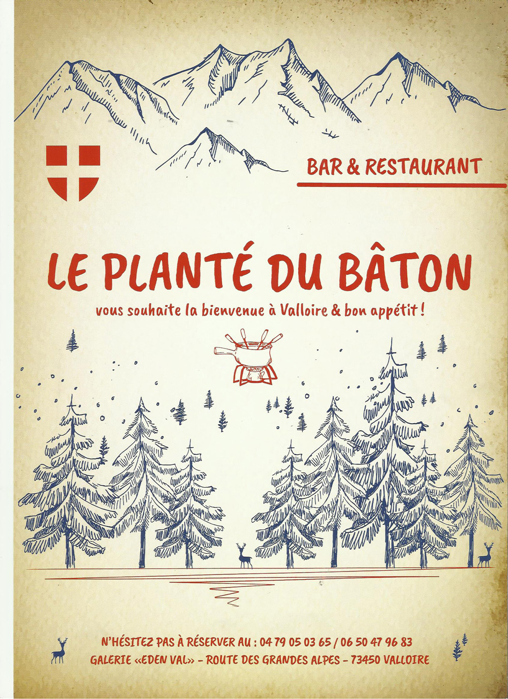 menu Restaurant Valloire